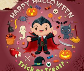 Halloween trick or treat background vector 01