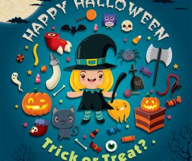 Halloween trick or treat background vector 03