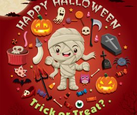 Halloween trick or treat background vector 04