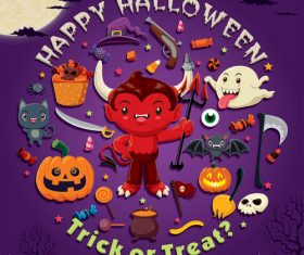 Halloween trick or treat background vector 06