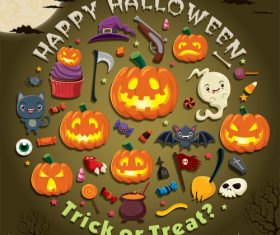 Halloween trick or treat background vector 08
