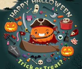 Halloween trick or treat background vector 09
