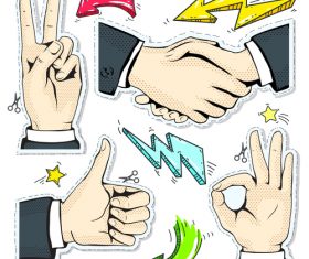 Hand and arrow hand drawing vector