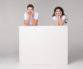 Happy couple and white table Stock Photo 10