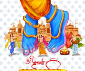 Happy janmashtami festival design vector 02