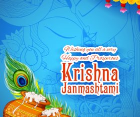 Happy janmashtami festival design vector 07
