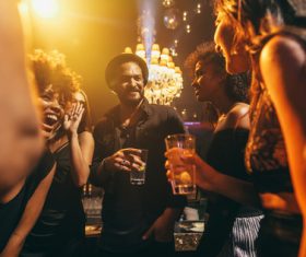 Happy party scene Stock Photo