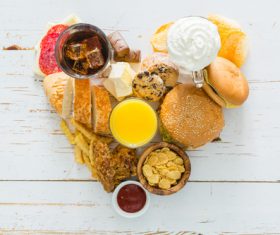 Heart-shaped display fast food Stock Photo 01