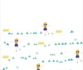 Idyllic girl cartoon illustration vector