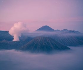 Indonesian volcanic eruption Stock Photo