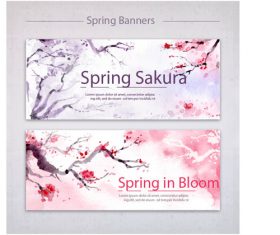 Ink cherry blossom material vector