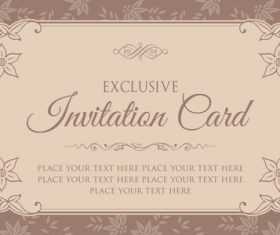 Invitation card template design vintage style vector 01