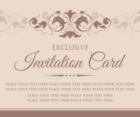 Invitation card template design vintage style vector 02