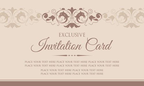 Invitation card template design vintage style vector 02