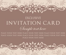 Invitation card template design vintage style vector 03
