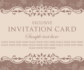 Invitation card template design vintage style vector 04
