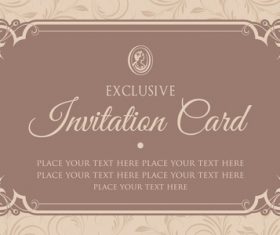 Invitation card template design vintage style vector 05