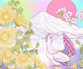 Japan styles hand drawing background vector 01