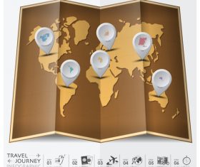 Journey World Map Travel vector 01