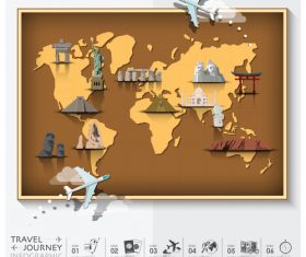 Journey World Map Travel vector 02