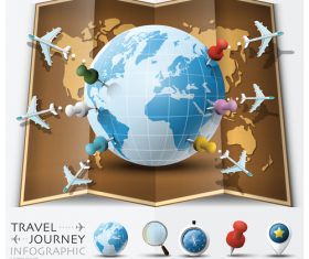 Journey World Map Travel vector 04