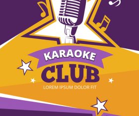 Karaoke club poster template vector