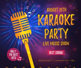 Karaoke party poster template vectors 01