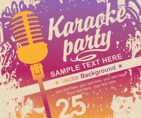 Karaoke party poster template vectors 03