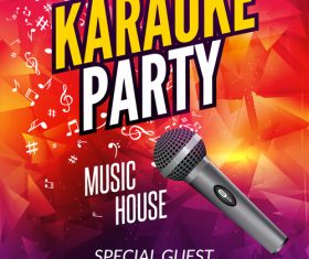 Karaoke party poster template vectors 04