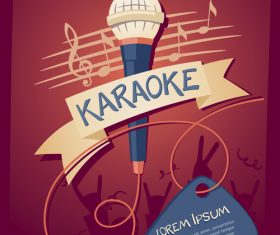 Karaoke party poster template vectors 06