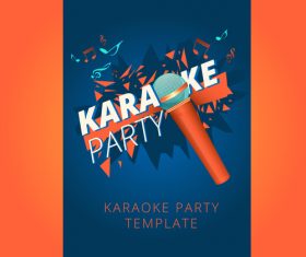 Karaoke party poster template vectors 08