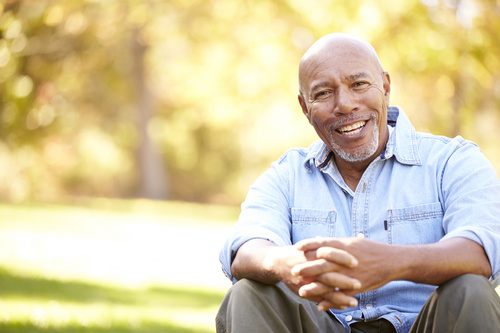 Kindly smiling old man Stock Photo