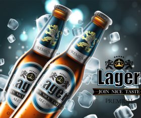 Lager beer poster template vector 01