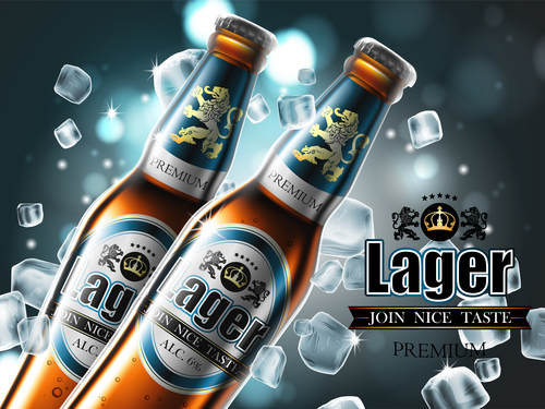 Lager beer poster template vector 01