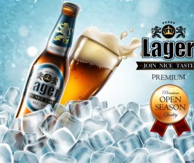 Lager beer poster template vector 03