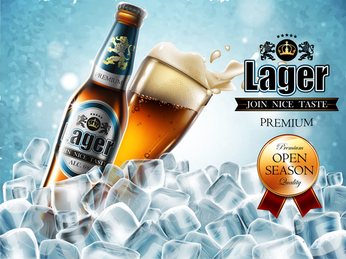 Lager beer poster template vector 03