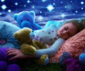 Little girl dreams of seeing the stars Stock Photo