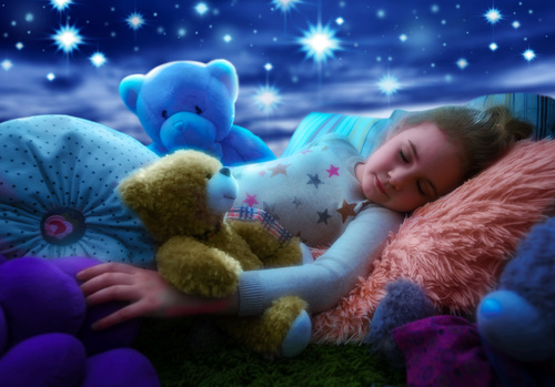Little girl dreams of seeing the stars Stock Photo