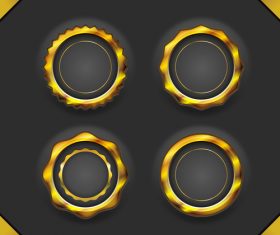 Luxury golden badge frame vector