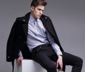 Male fashion model pose Stock Photo