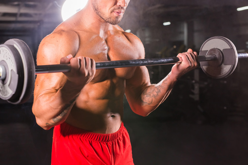 Man doing body building in the gym Stock Photo 04