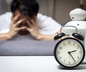 Man who is insomnia at night Stock Photo 04