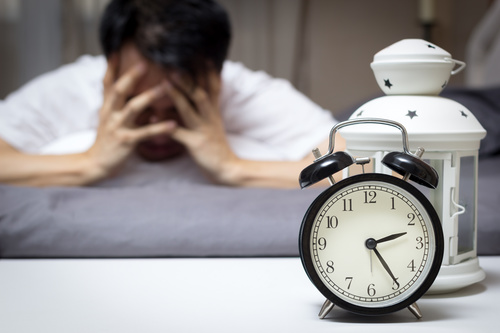 Man who is insomnia at night Stock Photo 04