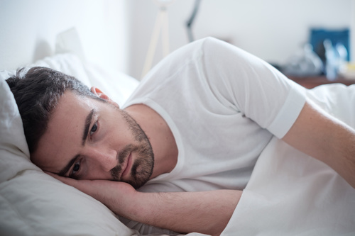 Man who is insomnia at night Stock Photo 05