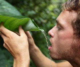 Man who survives in the wild Stock Photo 02