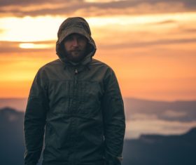 Man who survives in the wild Stock Photo 05