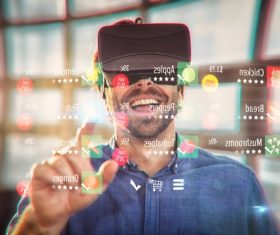 Man with glasses of virtual reality Stock Photo 01