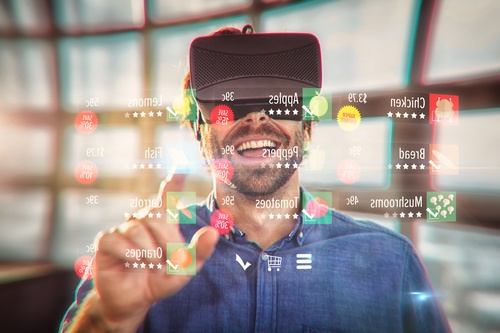 Man with glasses of virtual reality Stock Photo 01