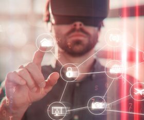 Man with glasses of virtual reality Stock Photo 04