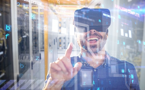 Man with glasses of virtual reality Stock Photo 06